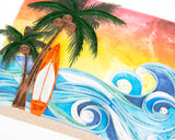 Quilled Surfing Paradise Greeting Card