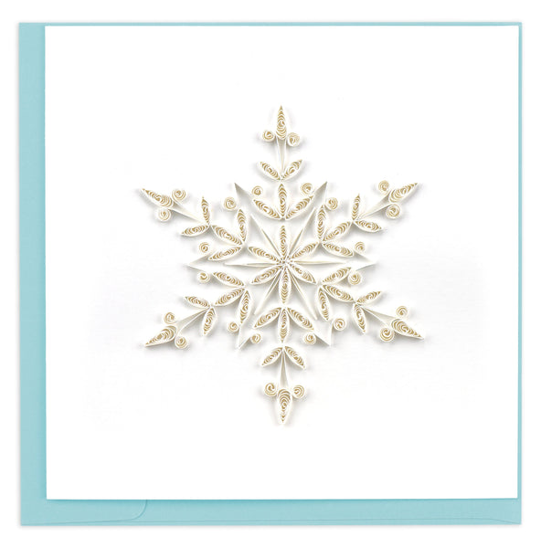 Quilled White Snowflake Holiday Card