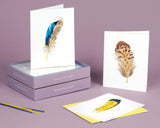 Quilled Feather Note Card Box Set