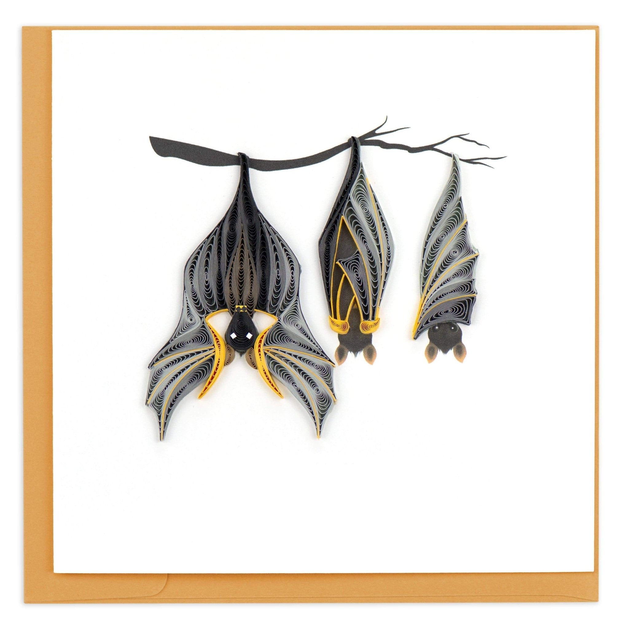 Quilled Halloween Bats Card - Quilling Card - Greeting Card