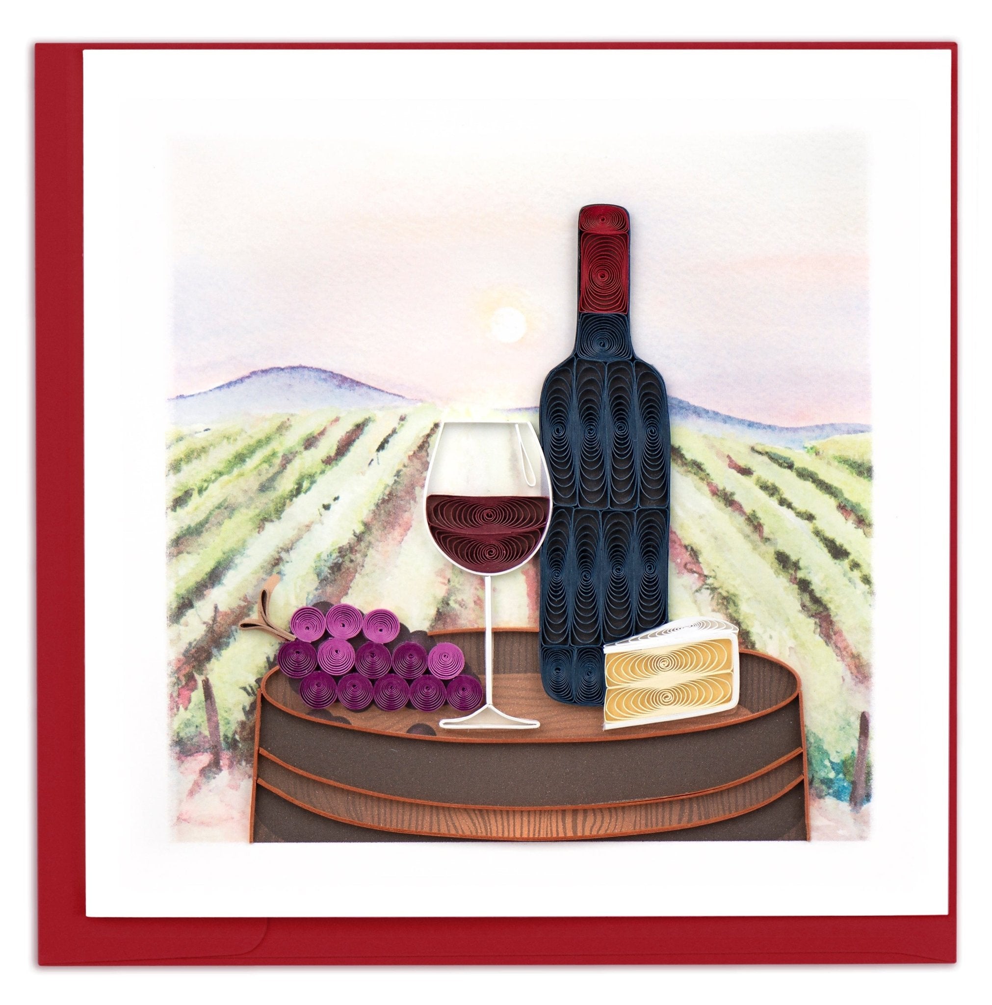 Quilled Vineyard Greeting Card - Quilling Card - Greeting Card