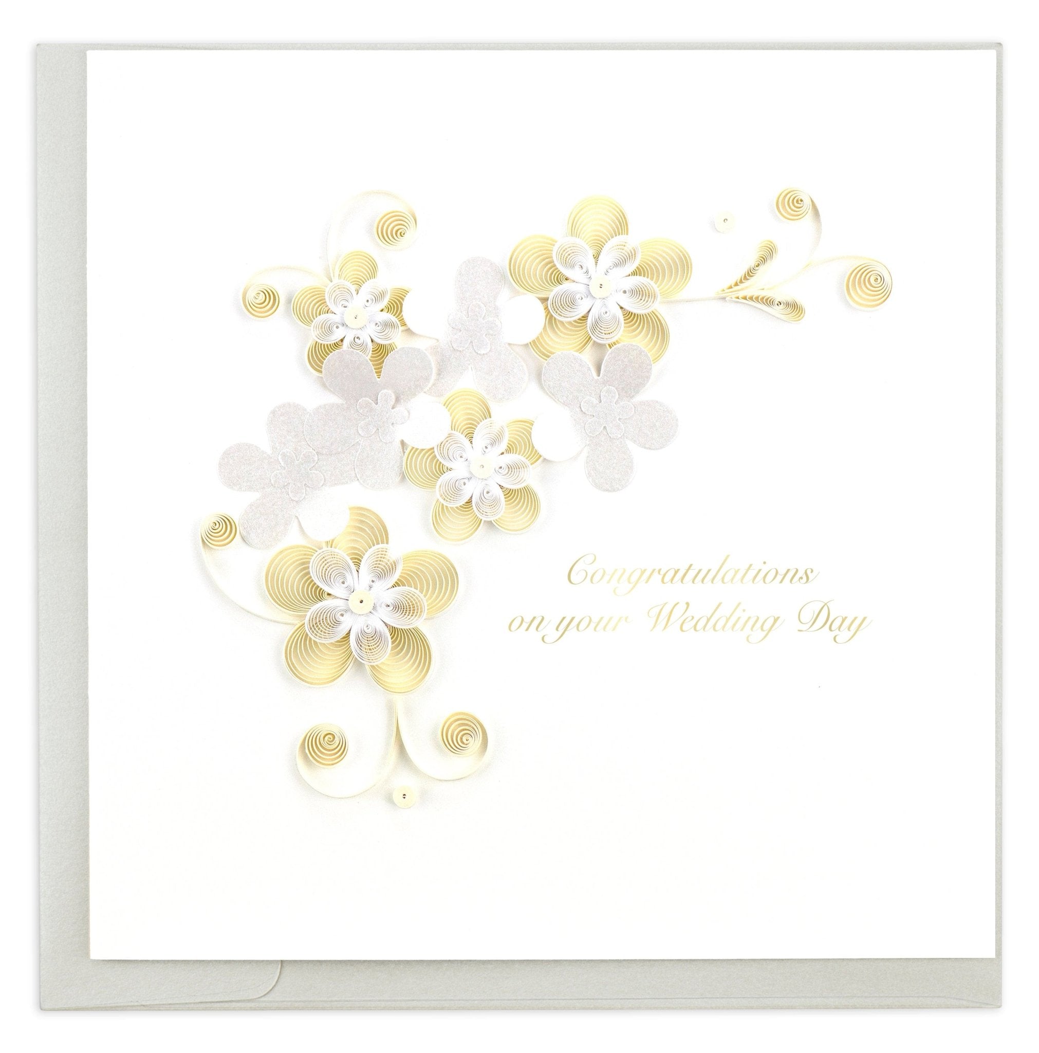 Quilled Floral Wedding Card - Quilling Card - Greeting Card