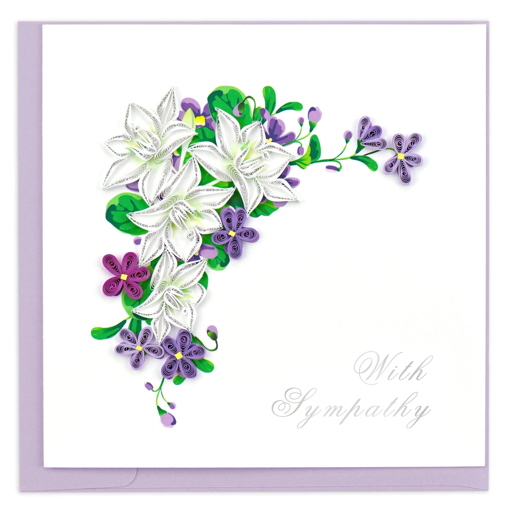 Quilled Flower Sympathy Greeting Card - Quilling Card - Greeting Card