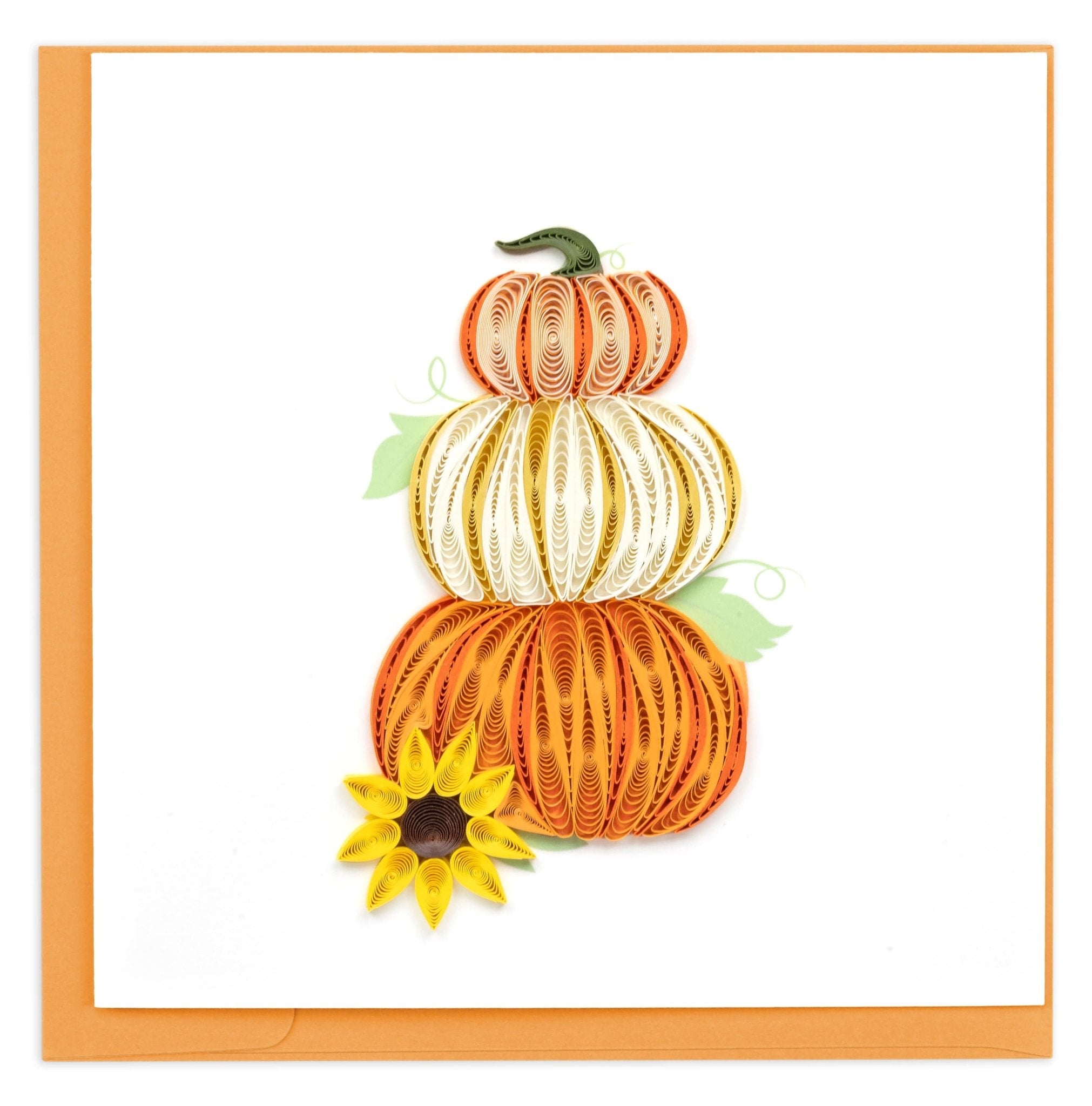 Quilled Stacked Pumpkins Greeting Card - Quilling Card - Greeting Card