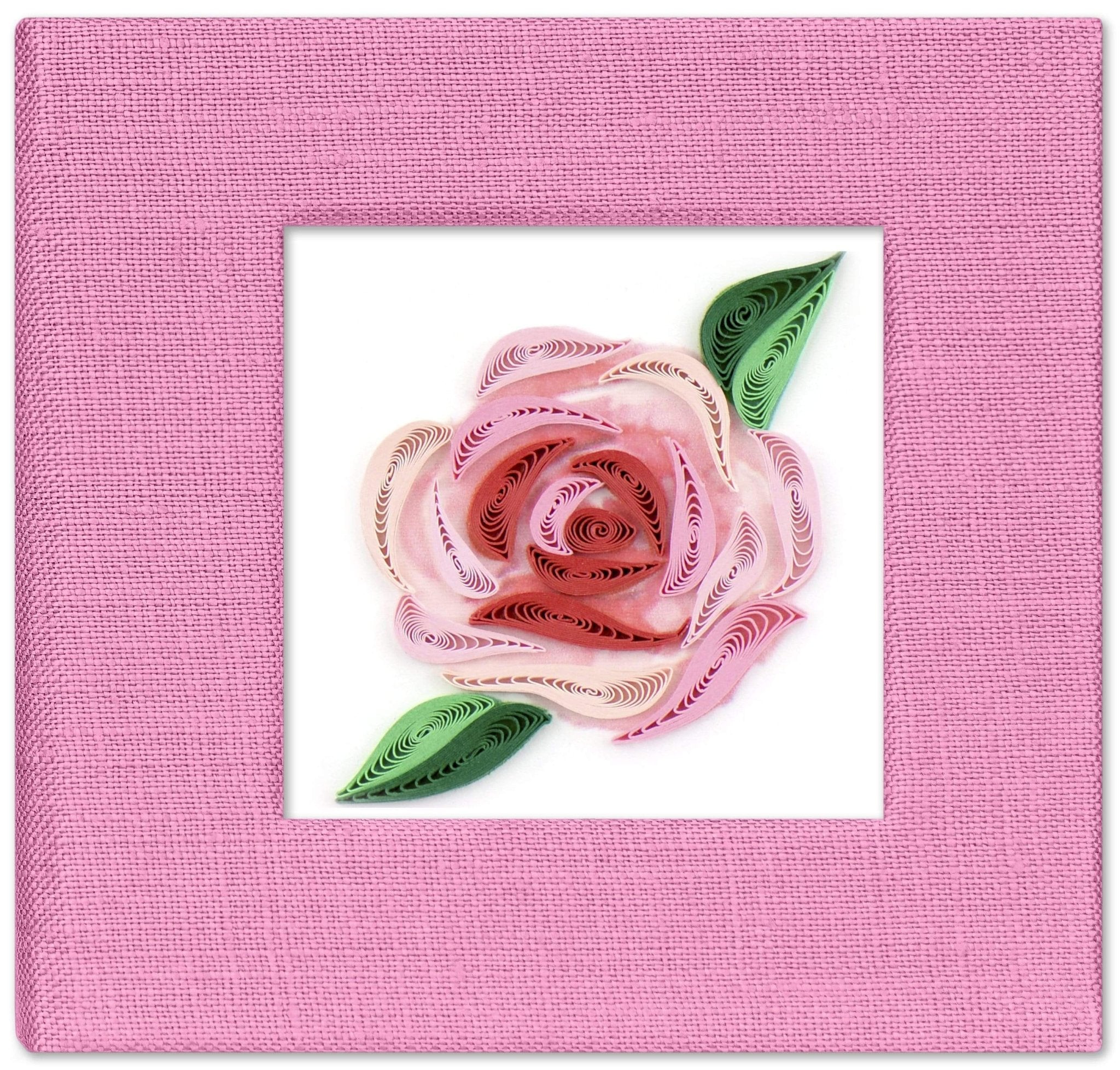 Quilled Pink Rose Sticky Note Pad Cover - Quilling Card - Sticky Note Cover