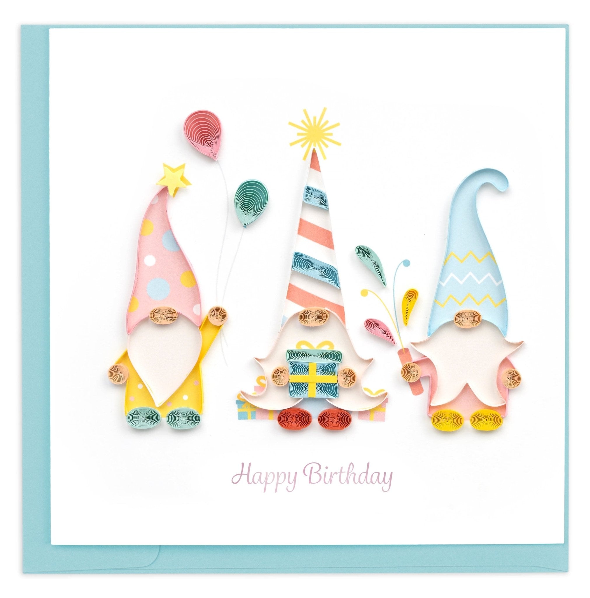 Quilled Birthday Gnomes Greeting Card - Quilling Card - Greeting Card