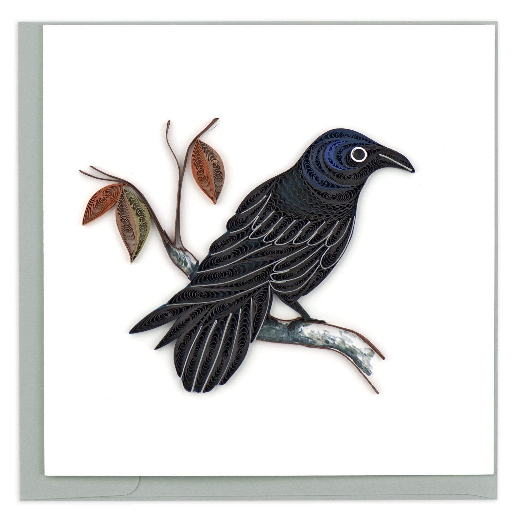 Quilled Raven Greeting Card - Quilling Card - Greeting Card