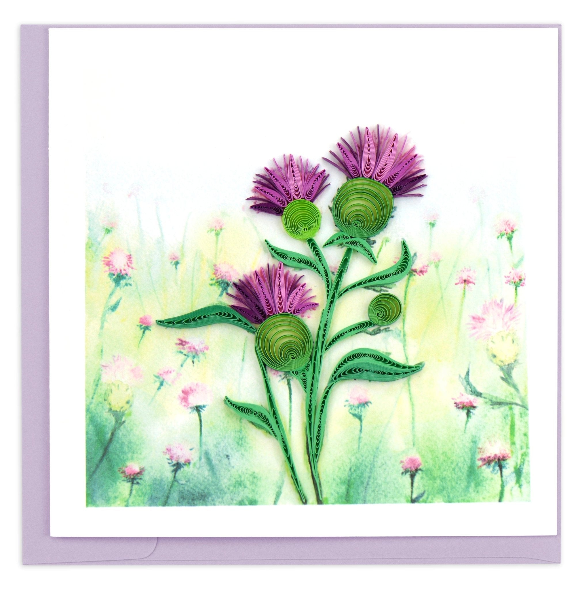 Quilled Thistle Greeting Card - Quilling Card - Greeting Card