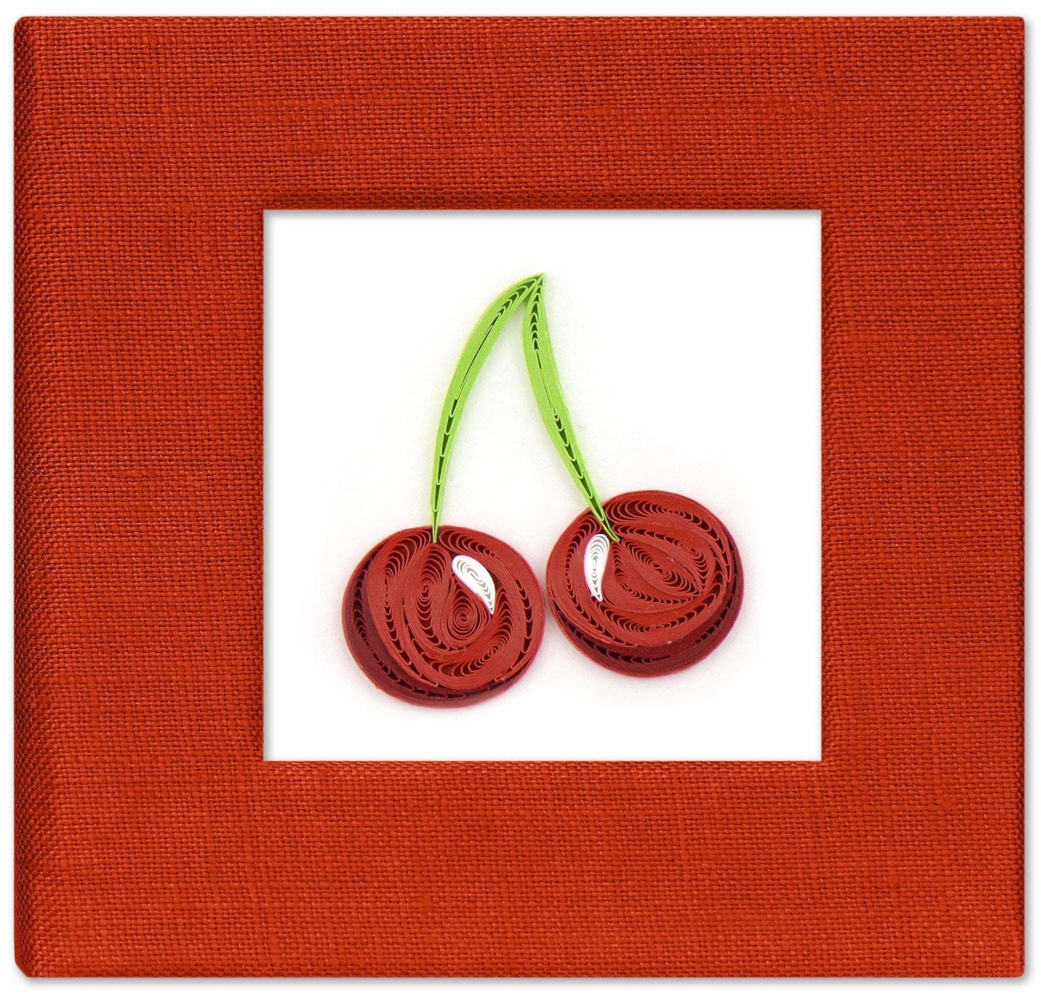 Quilled Cherries Sticky Note Pad Cover - Quilling Card - Sticky Note Cover
