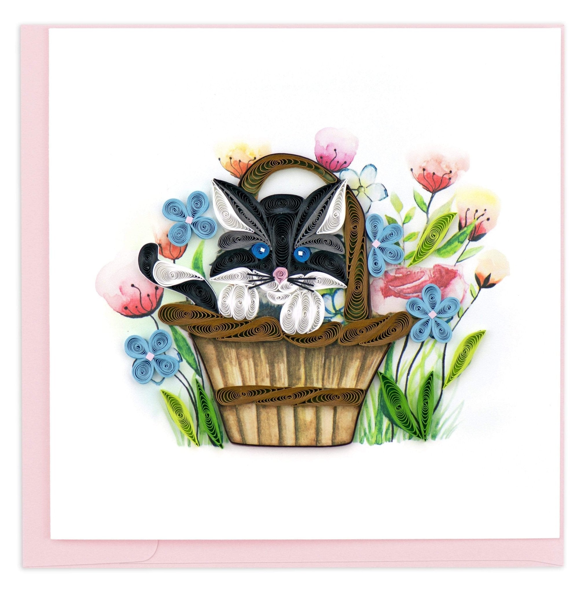 Quilled Black Kitten Greeting Card - Quilling Card - Greeting Card