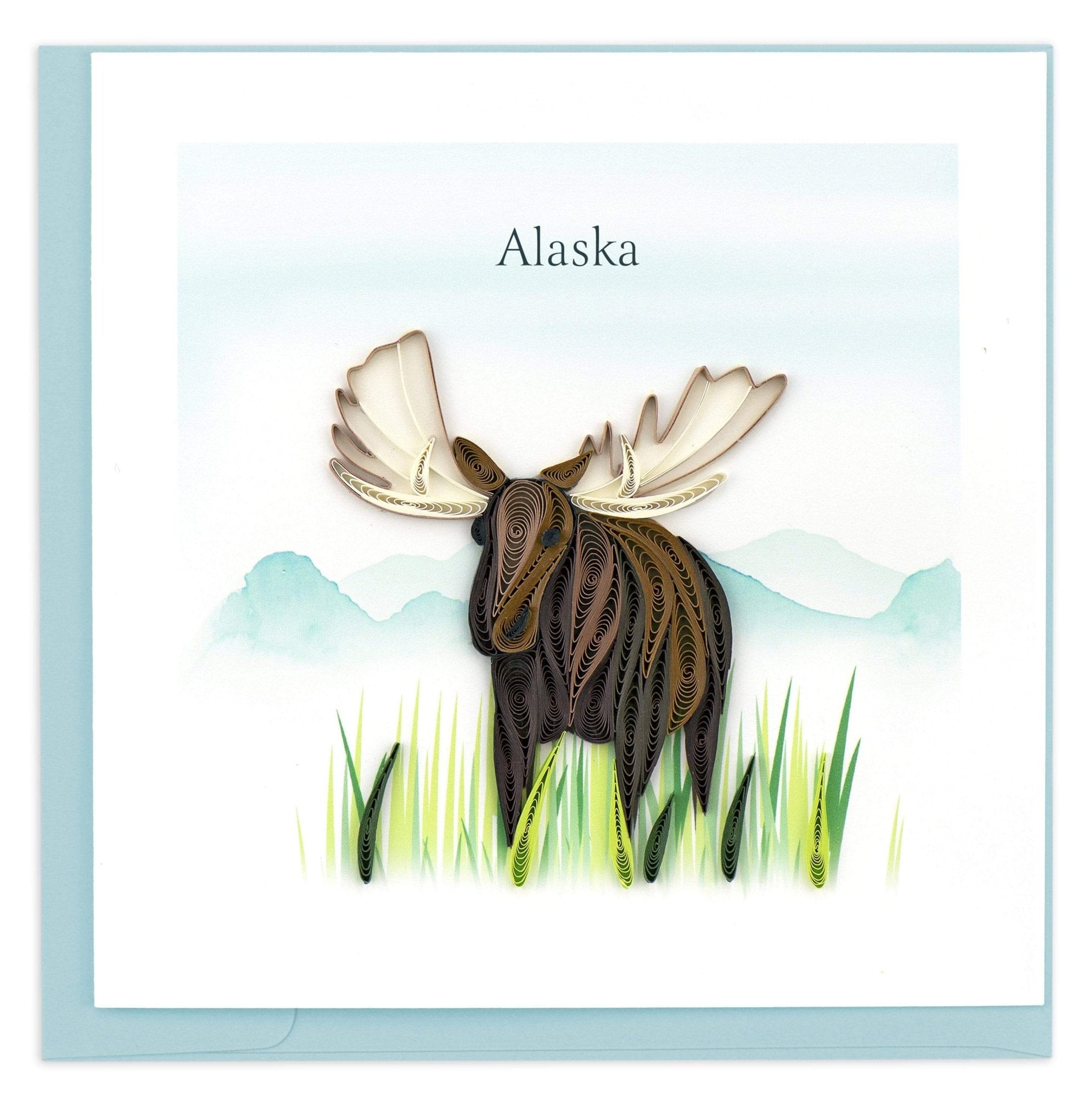 Quilled Alaska Moose Greeting Card - Quilling Card - Greeting Card