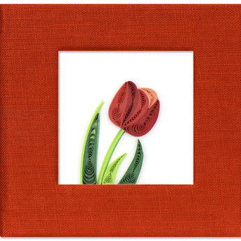 Quilled Red Tulip Sticky Note Pad Cover - Quilling Card - Sticky Note Cover