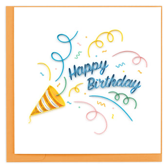 Quilled Birthday Confetti Greeting Card - Quilling Card - Greeting Card