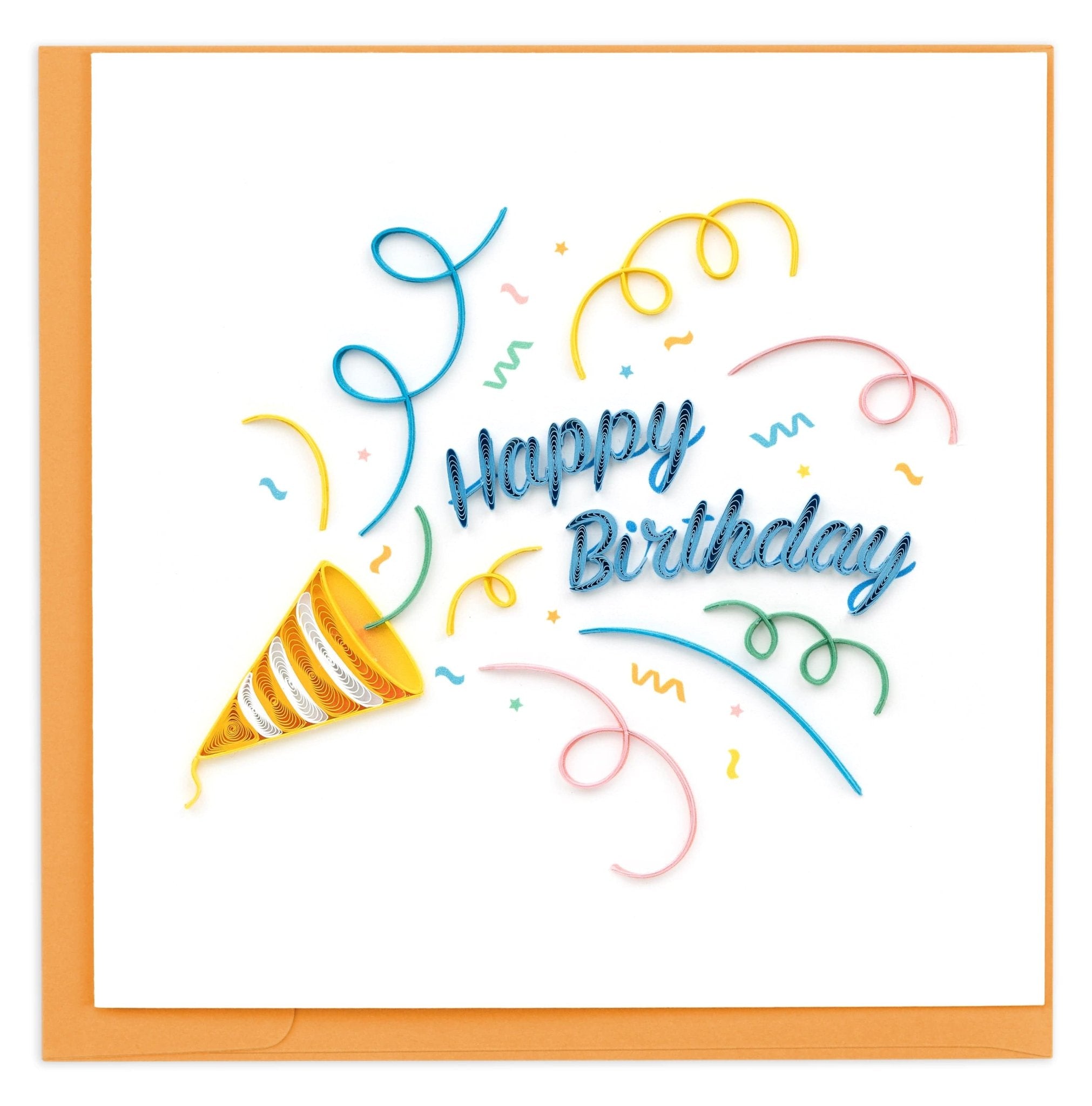 Quilled Birthday Confetti Greeting Card - Quilling Card - Greeting Card