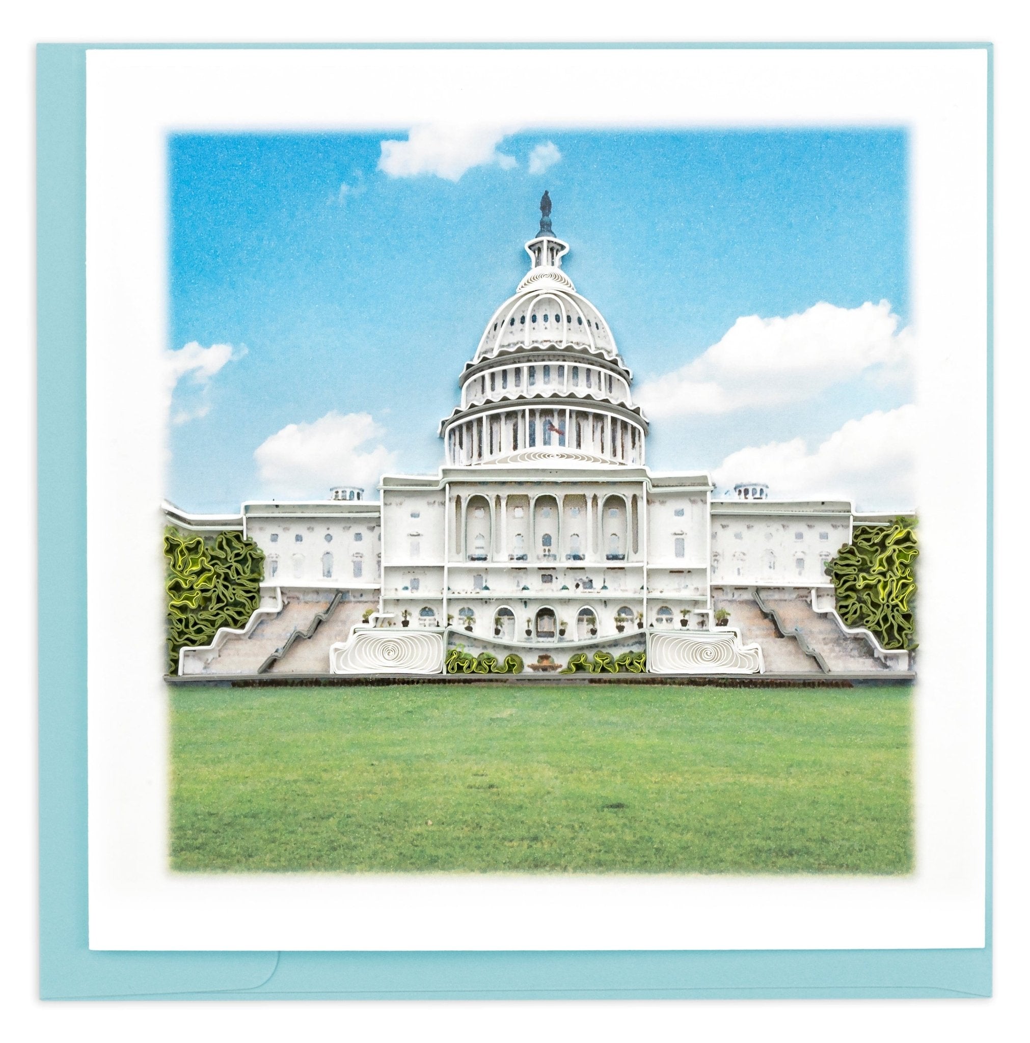 Quilled Capitol Building Greeting Card - Quilling Card - Greeting Card
