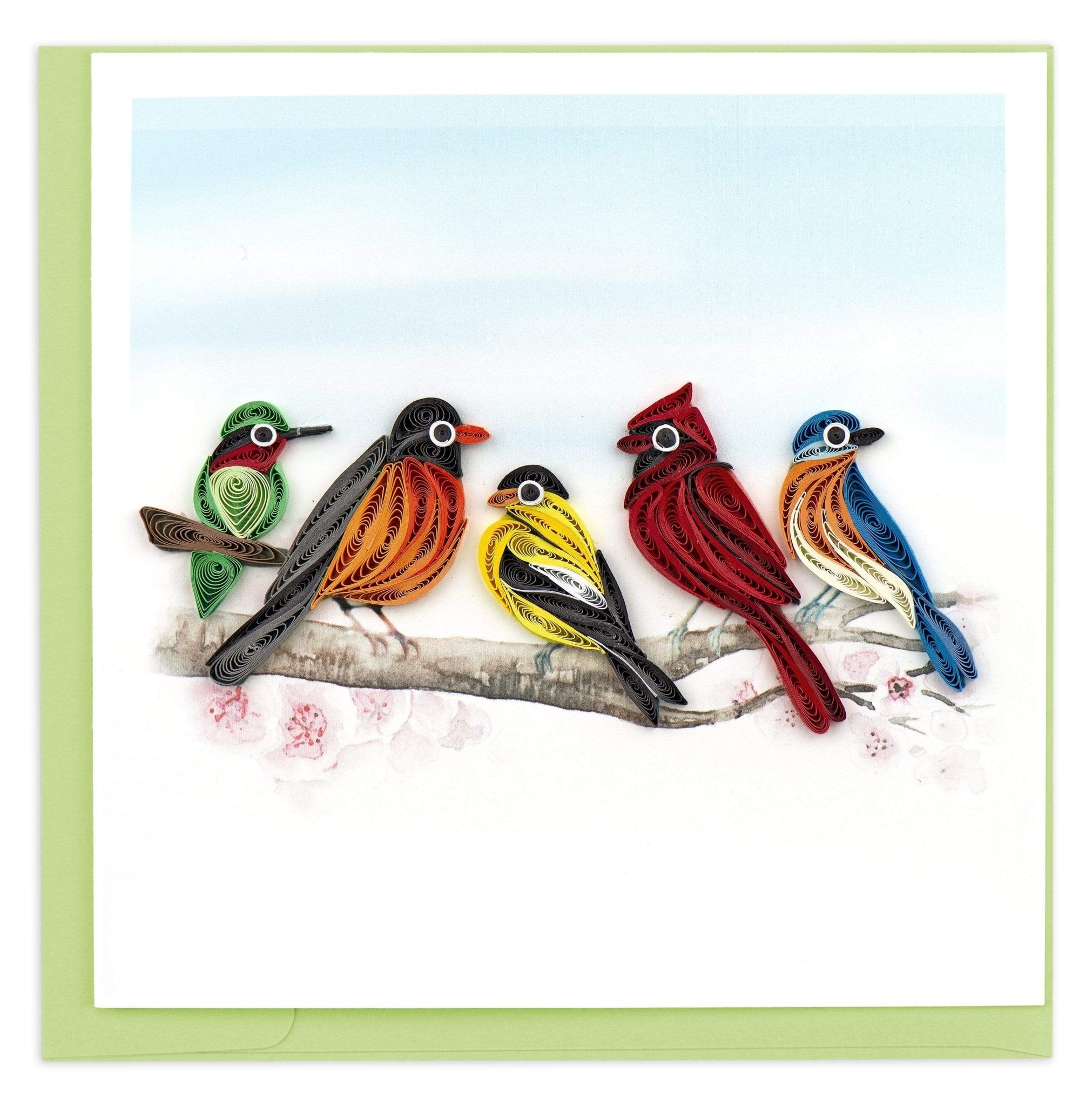 Quilled Songbirds Greeting Card - Quilling Card - Greeting Card