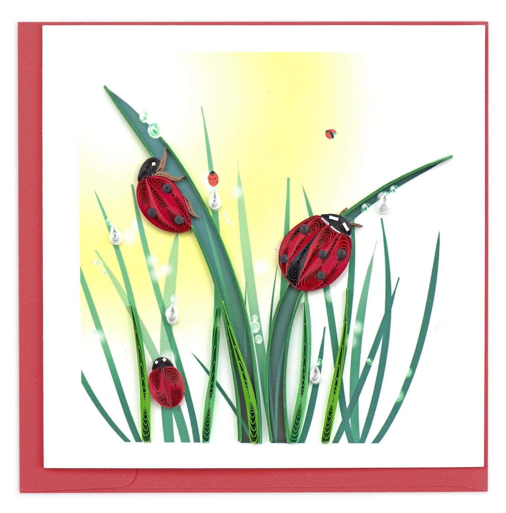 Quilled Ladybug Greeting Card - Quilling Card - Greeting Card