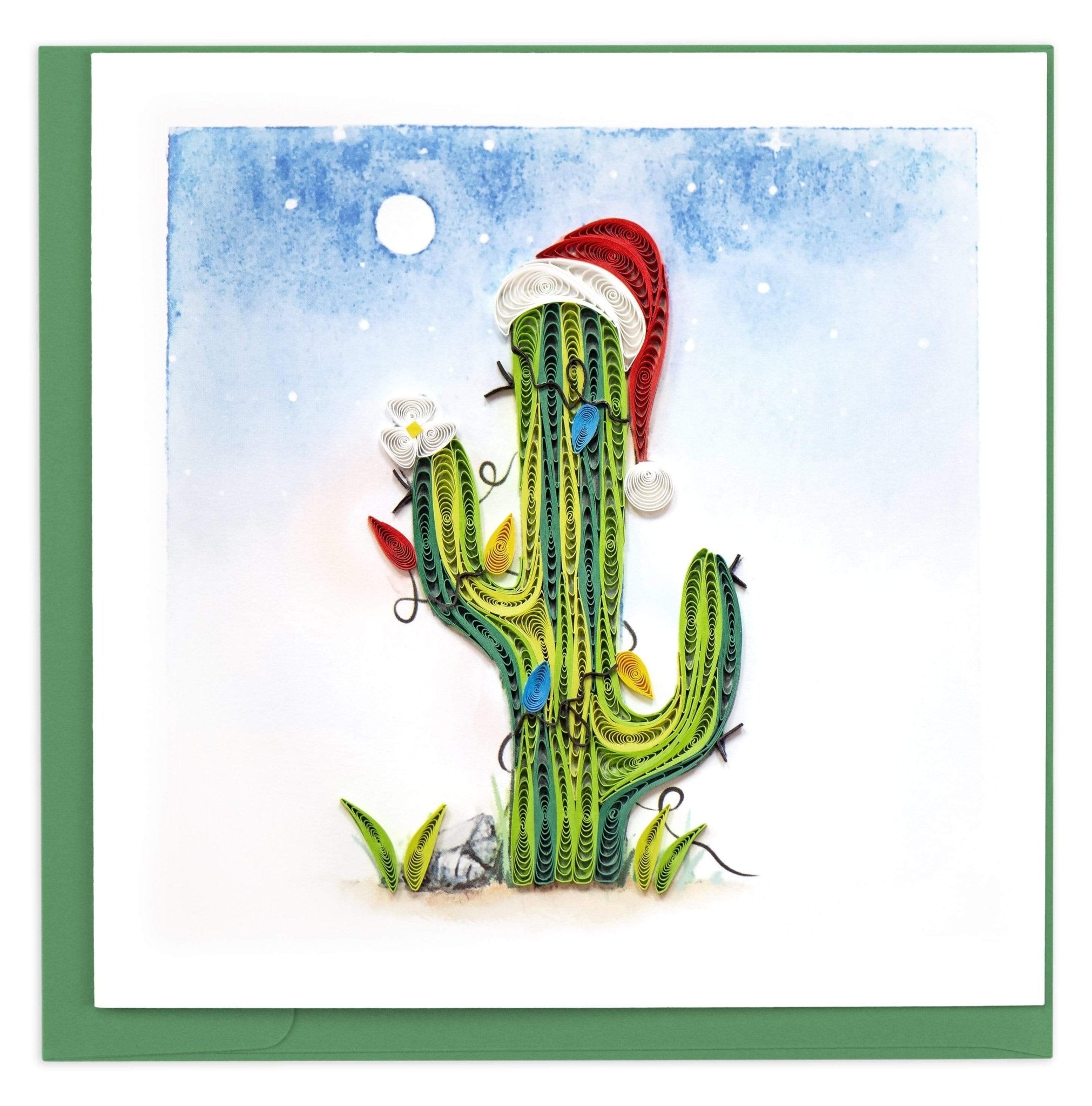 Quilled Christmas Cactus Greeting Card - Quilling Card - Greeting Card