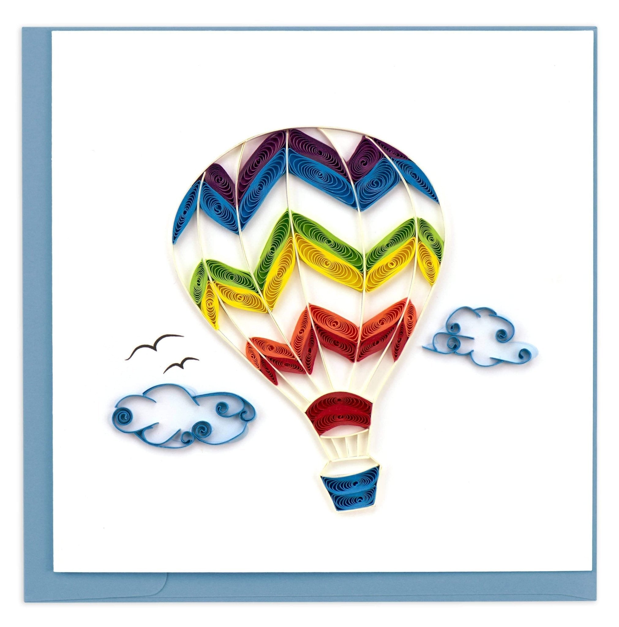 Quilled Hot Air Balloon Greeting Card - Quilling Card - Greeting Card