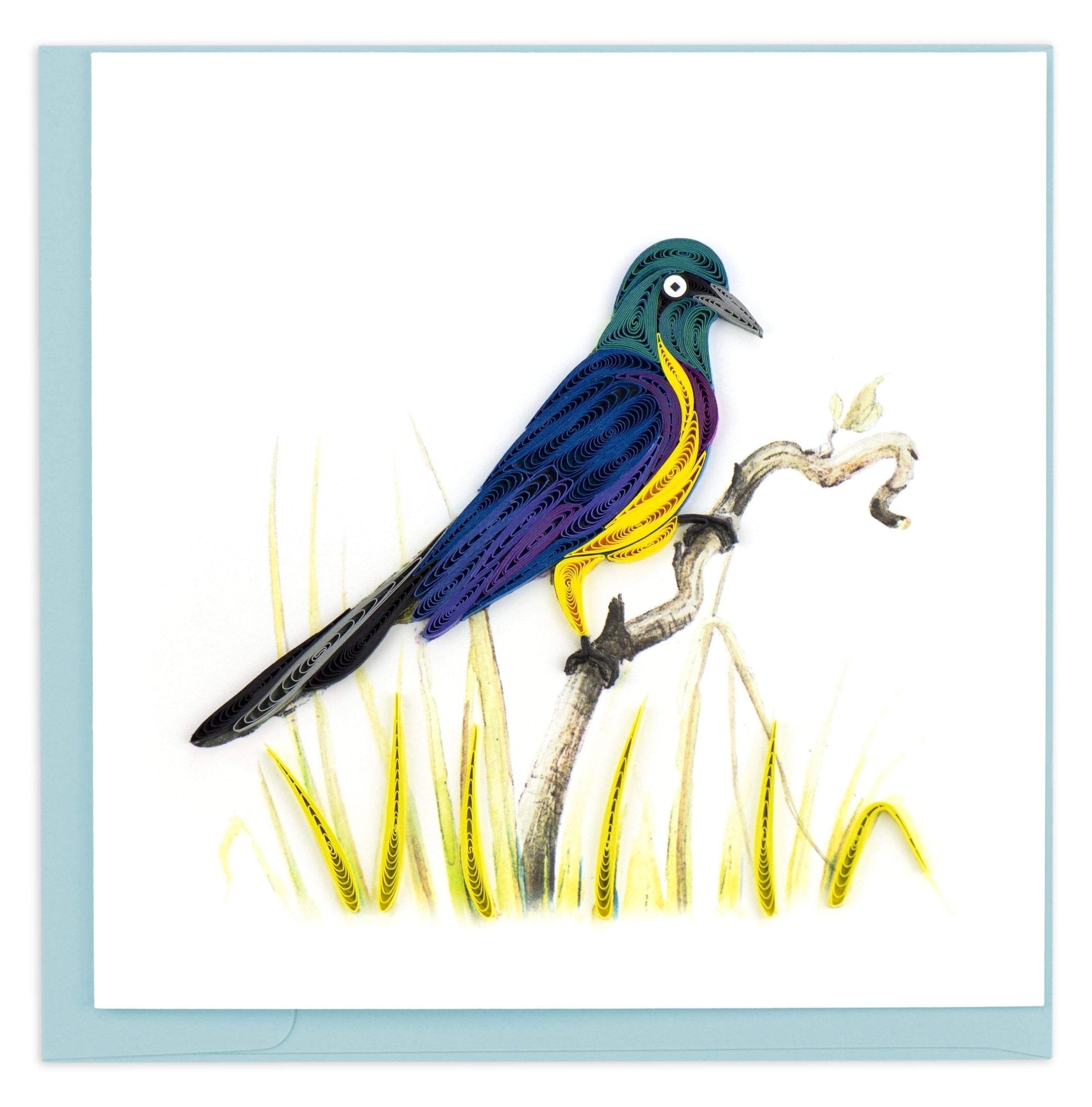 Quilled Golden - breasted Starling Greeting Card - Quilling Card - Greeting Card