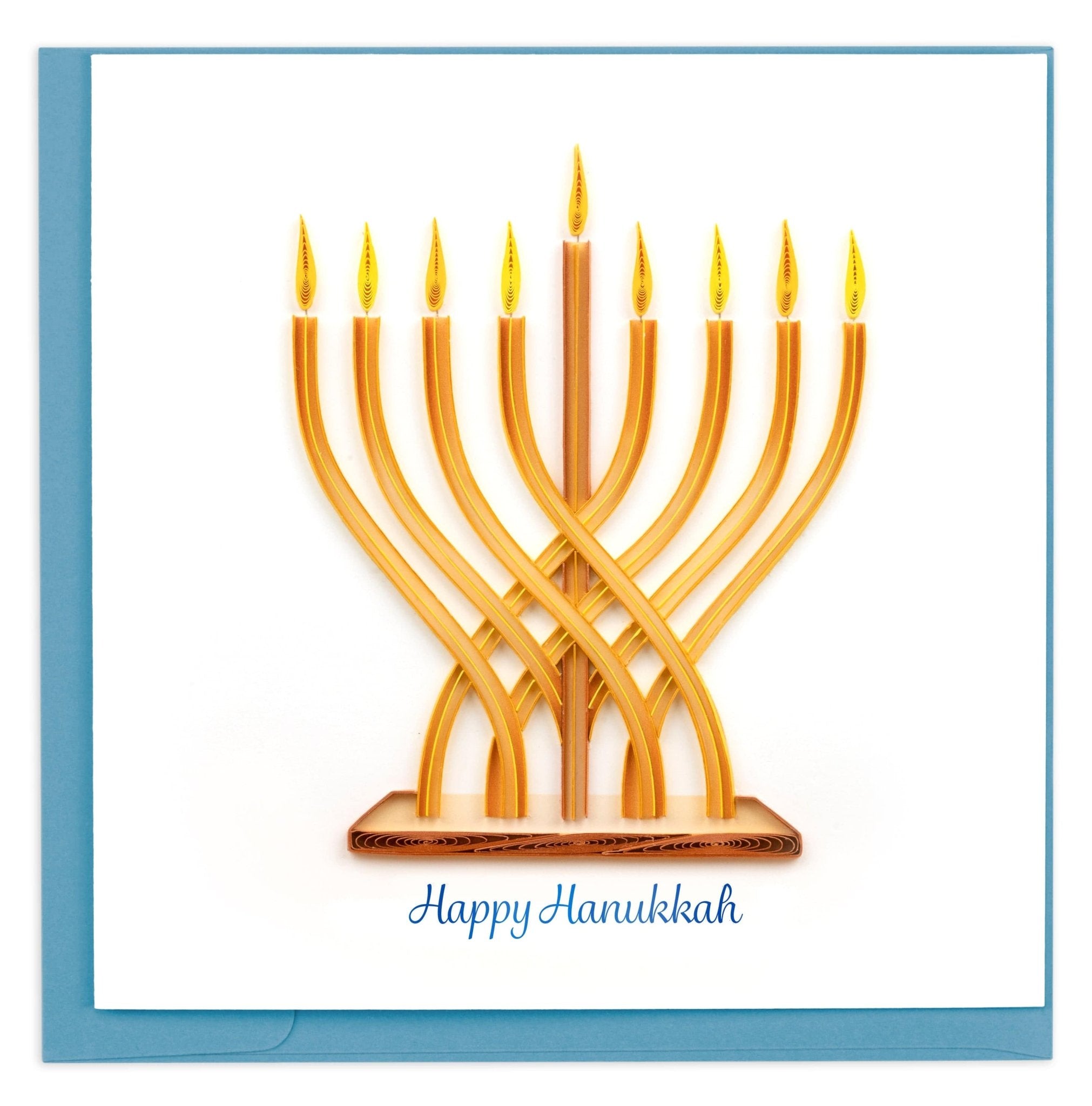 Quilled Modern Menorah Hanukkah Card - Quilling Card - Greeting Card