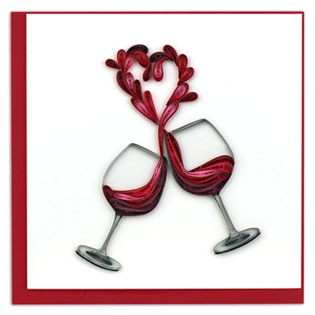 Quilled Toast to Love Greeting Card - Quilling Card - Greeting Card