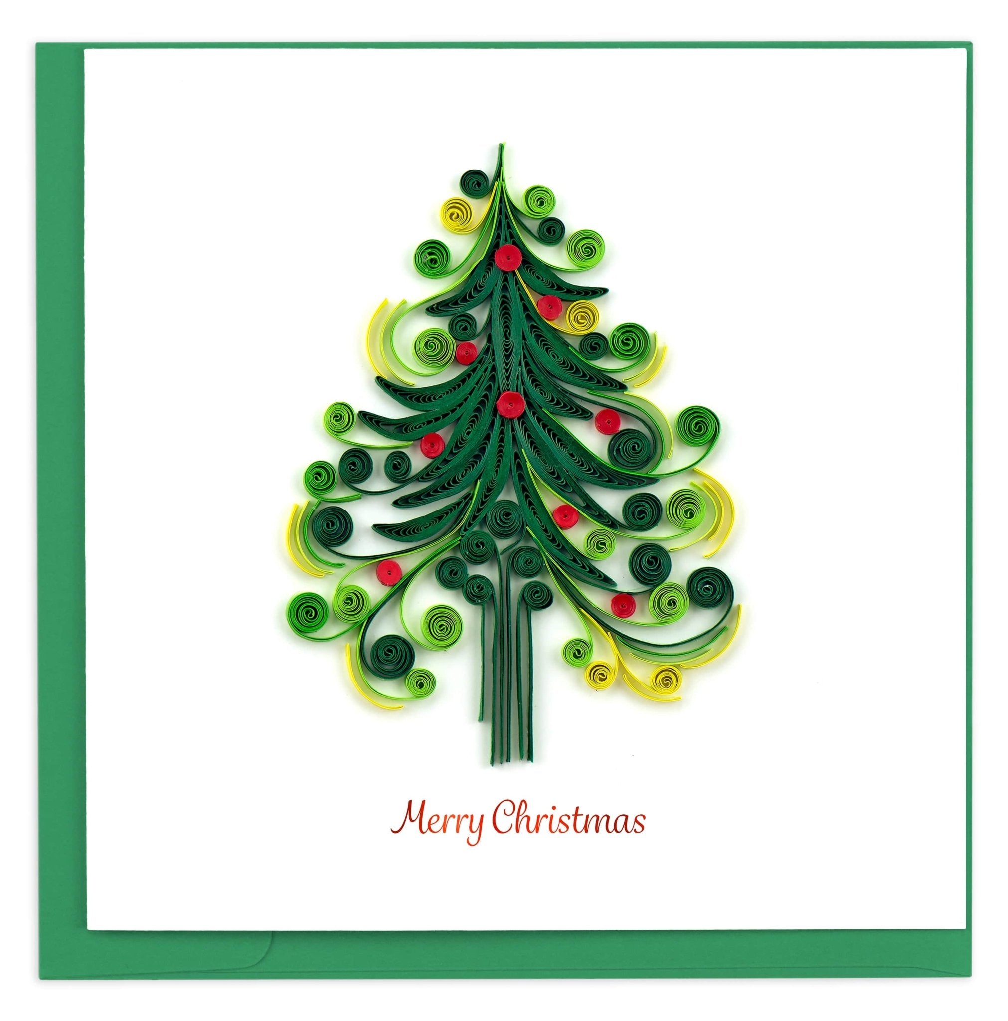 Quilled Christmas Tree Greeting Card - Quilling Card - Greeting Card