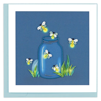 Quilled Fireflies Greeting Card - Quilling Card - Greeting Card