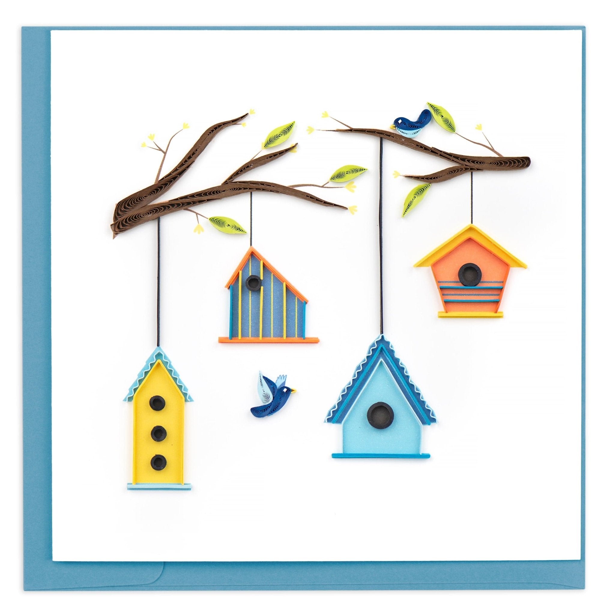 Quilled Birdhouse Tree Greeting Card