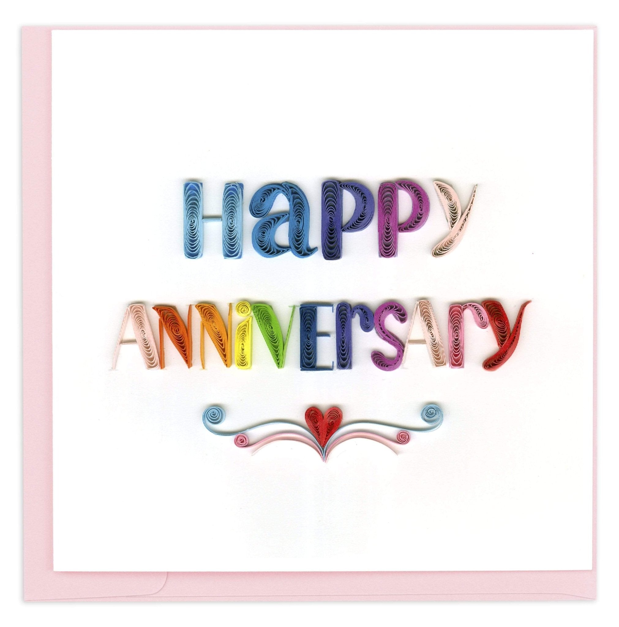 Quilled Happy Anniversary Card - Quilling Card - Greeting Card