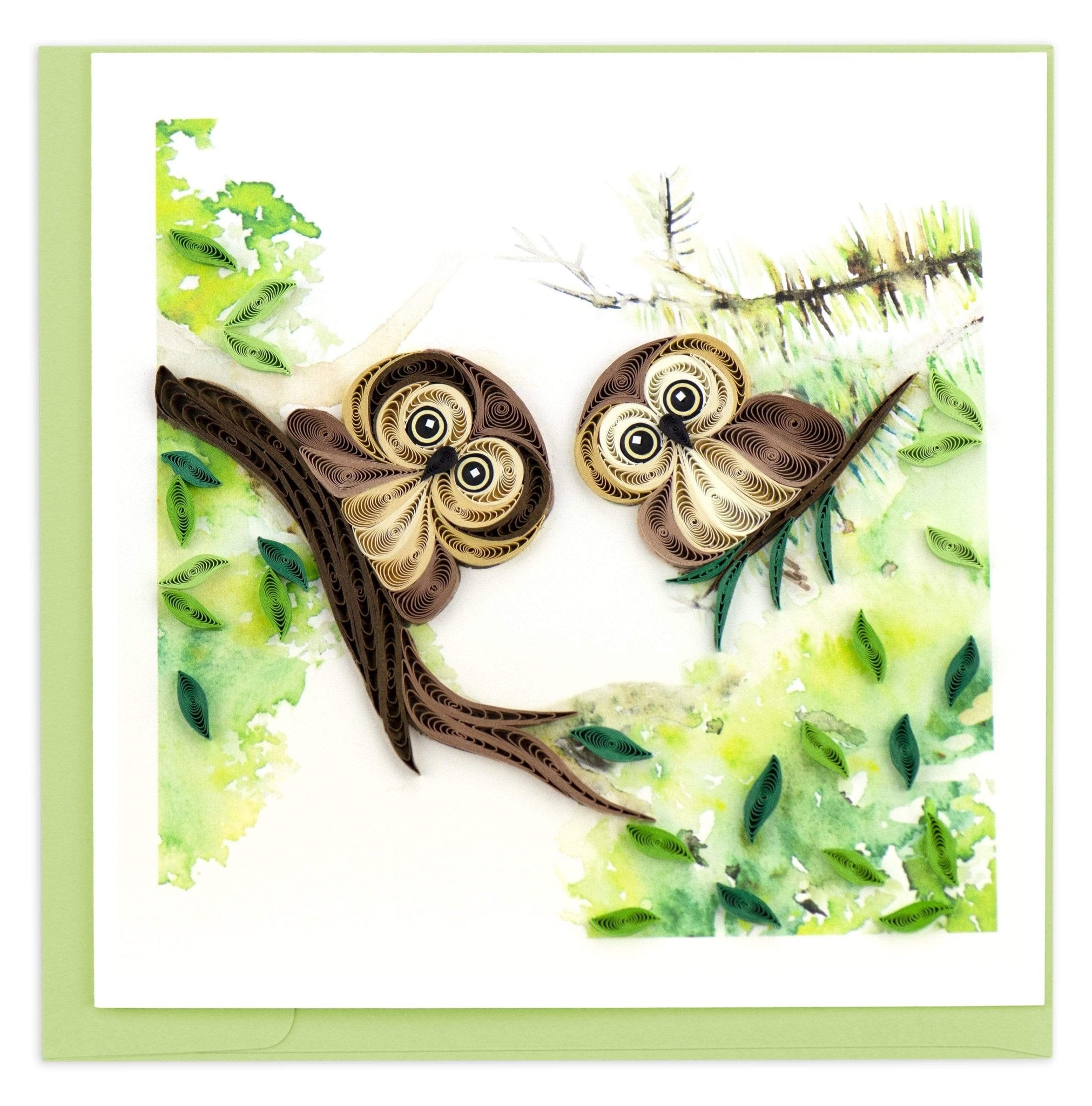Quilled Owlets Greeting Card - Quilling Card - Greeting Card