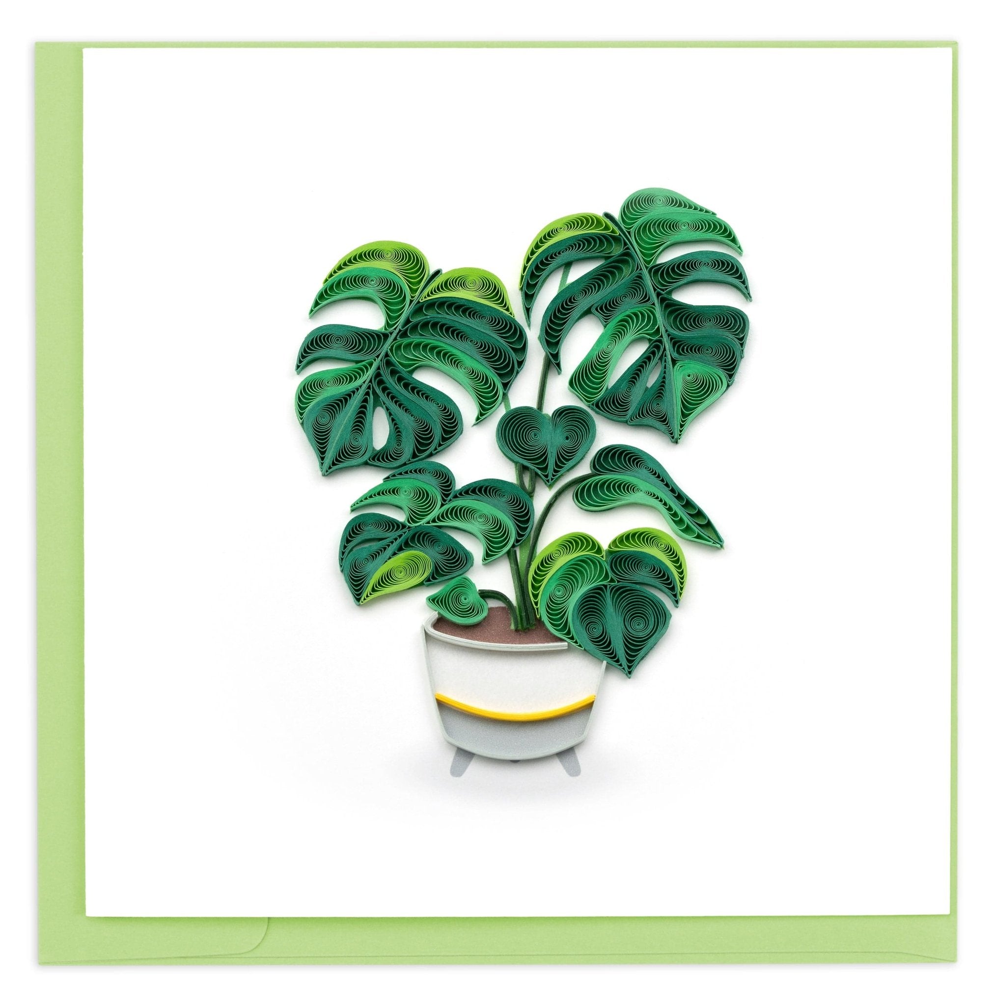 Quilled Monstera Greeting Card - Quilling Card - Greeting Card