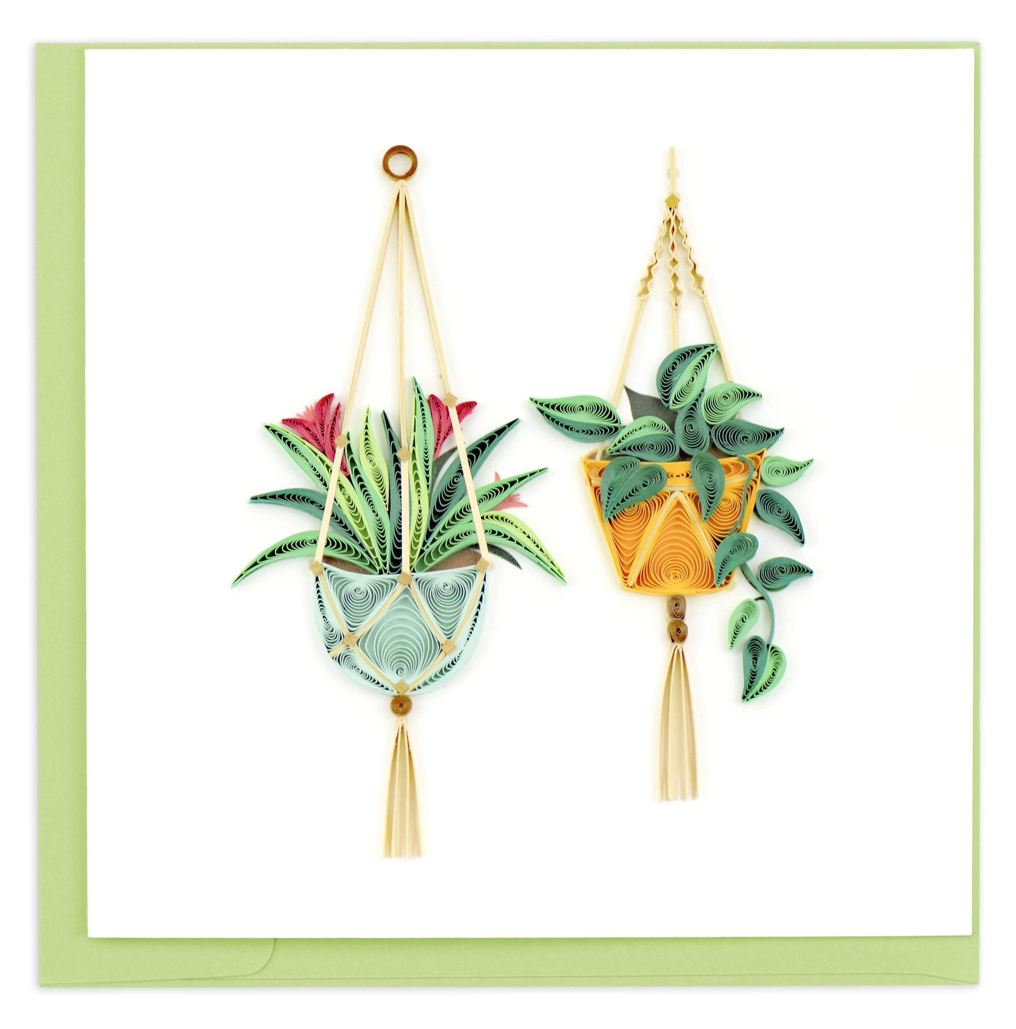 Quilled Macrame Plant Hangers Greeting Card - Quilling Card - Greeting Card