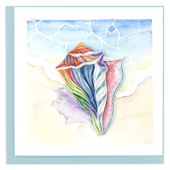 Quilled Rainbow Conch Shell Greeting Card - Quilling Card - Greeting Card