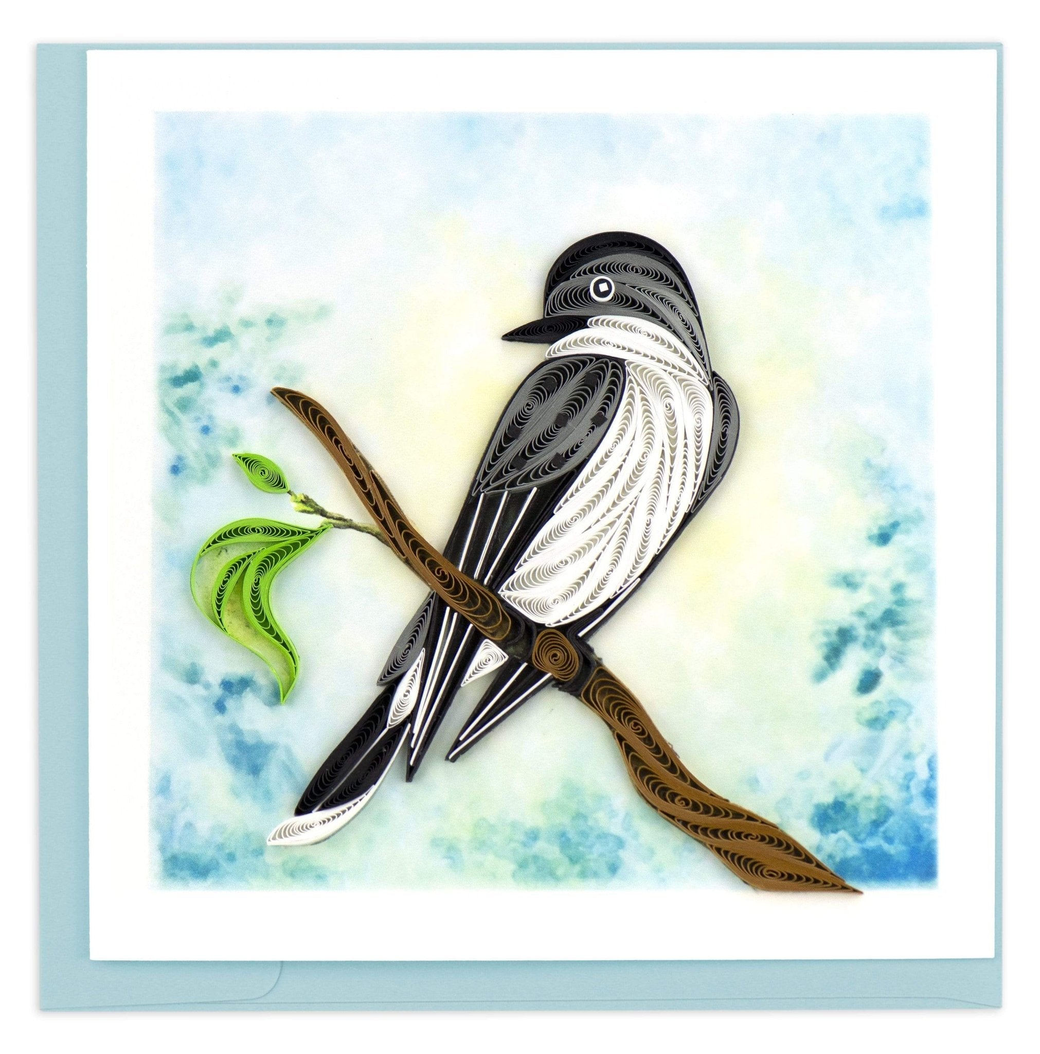 Quilled Eastern Kingbird Greeting Card - Quilling Card - Greeting Card