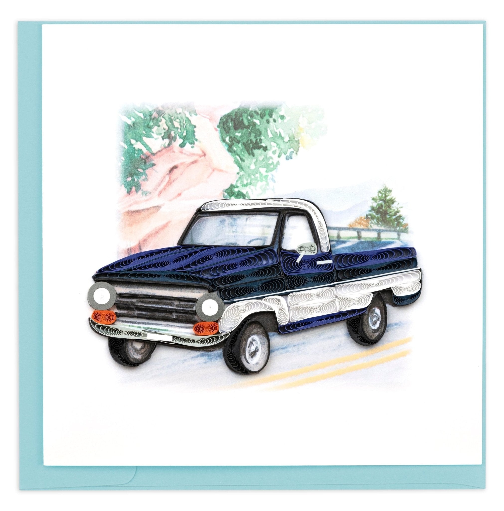 Quilled Pickup Truck Greeting Card - Quilling Card - Greeting Card