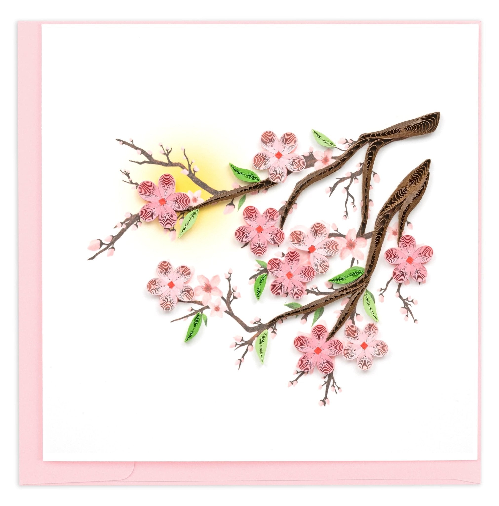 Quilled Cherry Blossoms Greeting Card - Quilling Card - Greeting Card