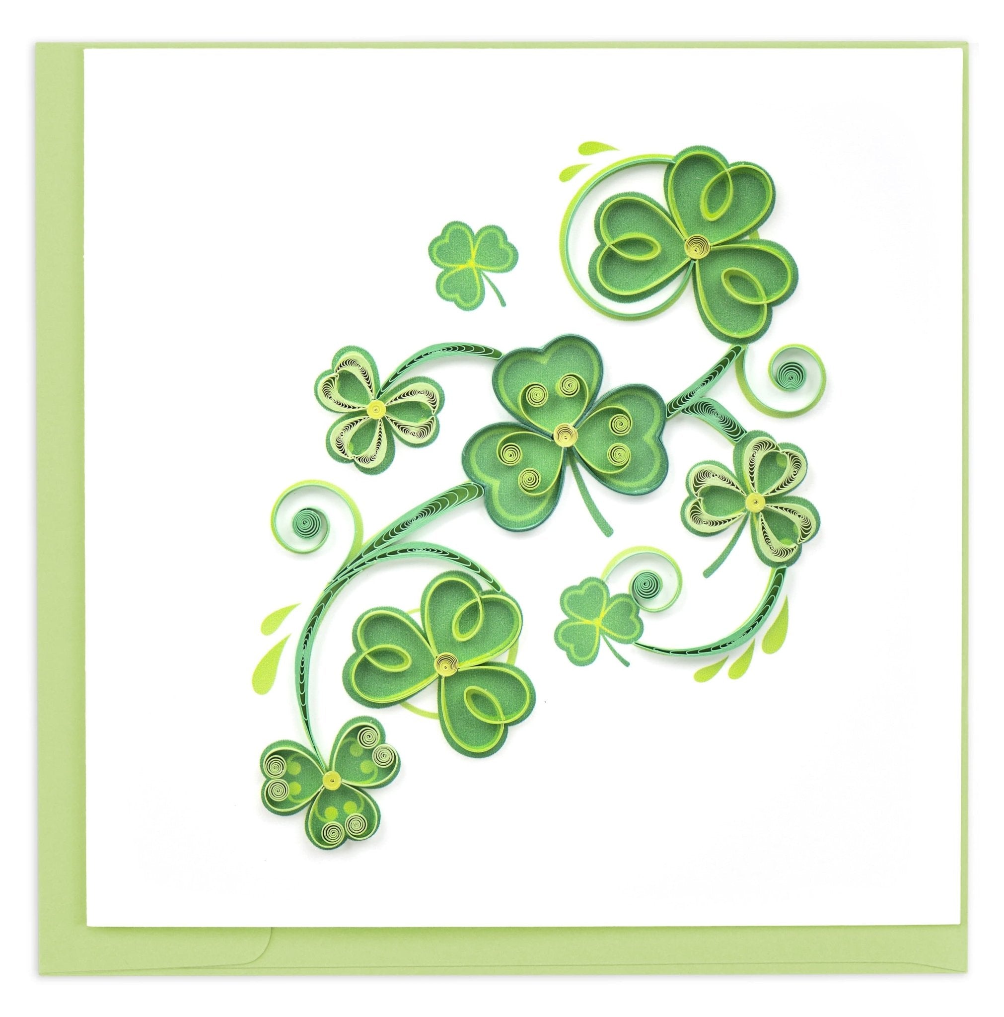 Quilled Shamrocks Greeting Card - Quilling Card - Greeting Card
