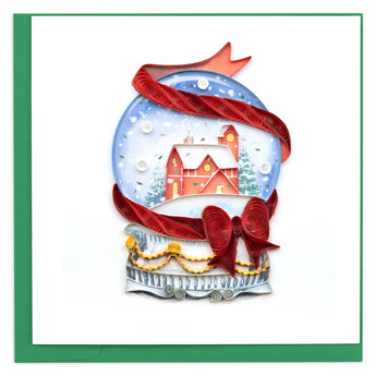 Quilled Snow Globe Christmas Card - Quilling Card - Greeting Card