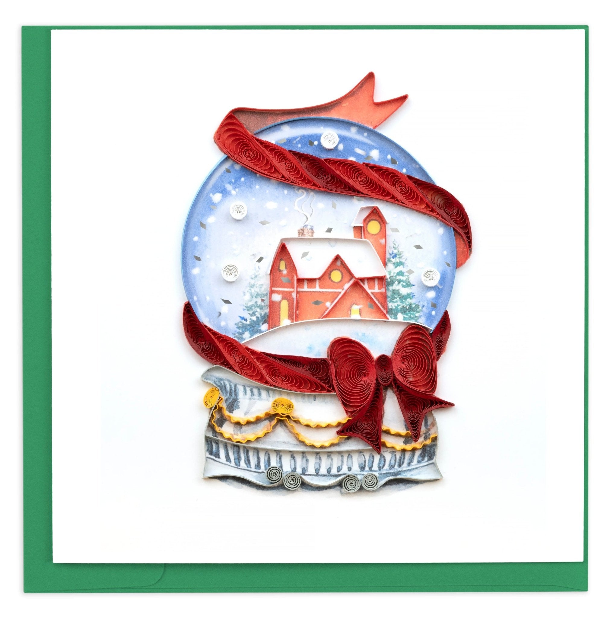 Quilled Snow Globe Christmas Card - Quilling Card - Greeting Card