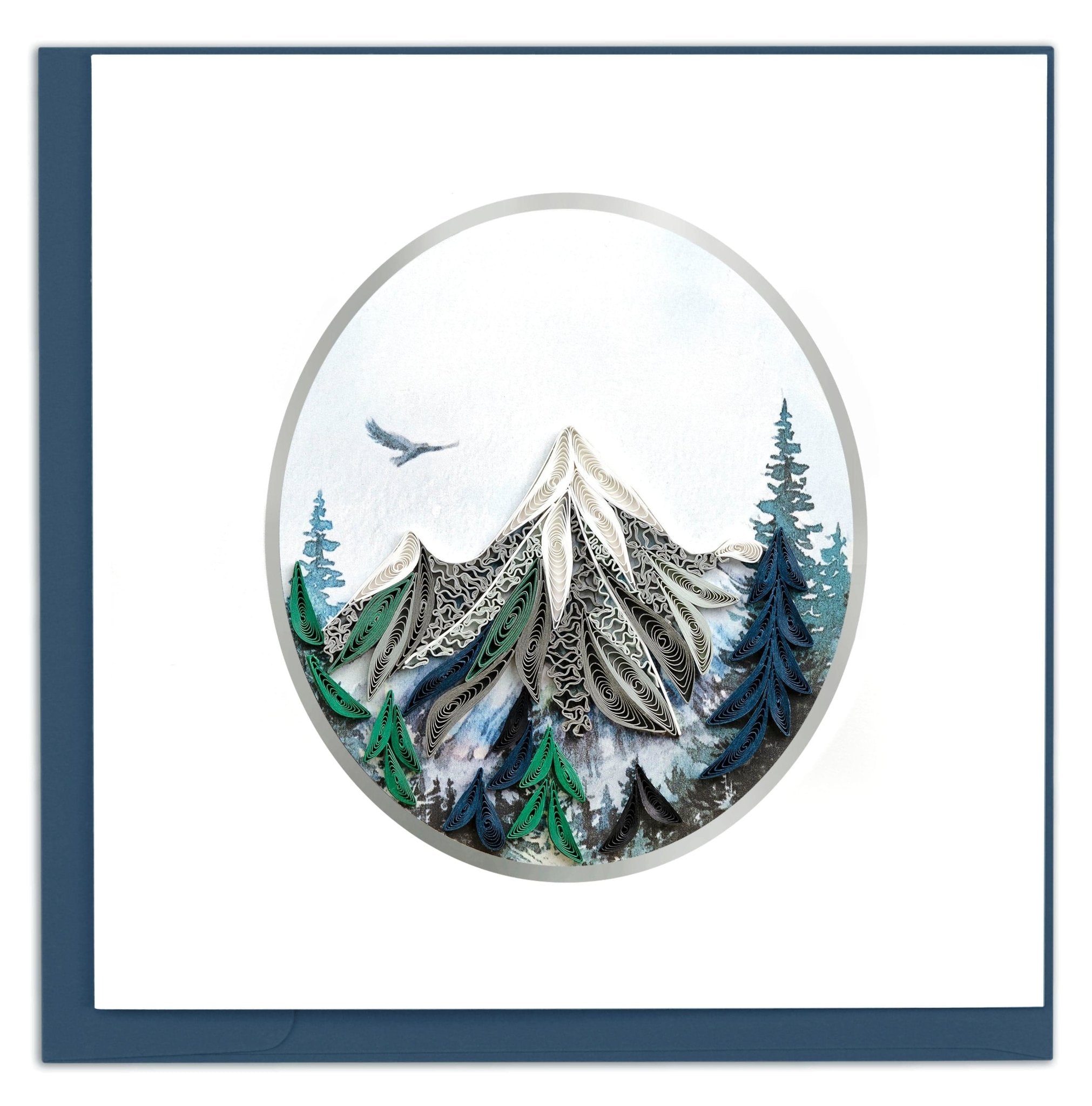 Quilled Mountain Landscape Greeting Card - Quilling Card - Greeting Card