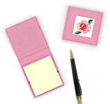 Quilled Pink Rose Sticky Note Pad Cover
