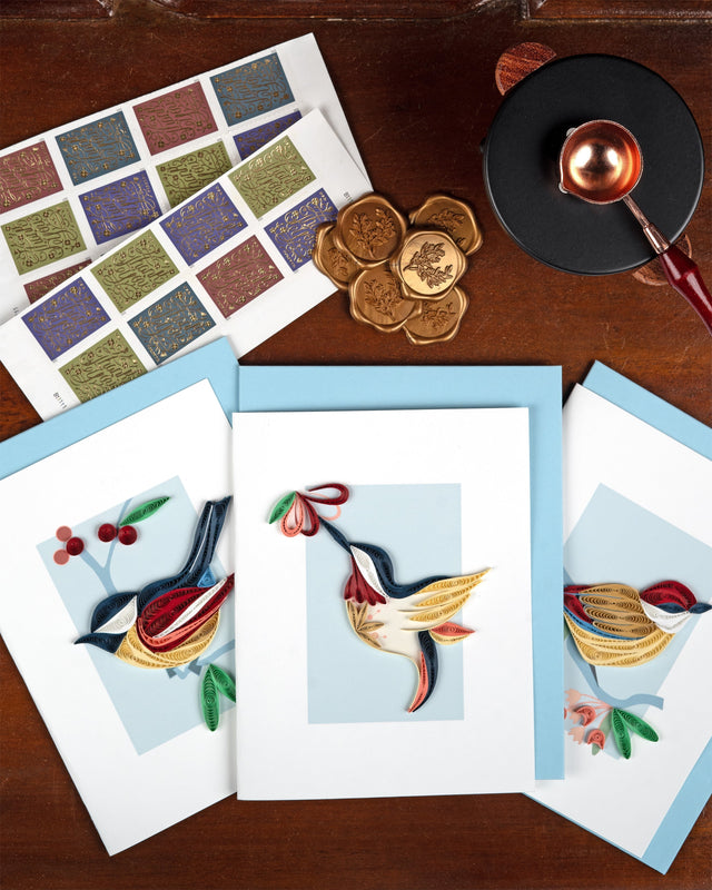 Celebrate the Art of Connection with Handmade Quilled Note Card Box Se ...