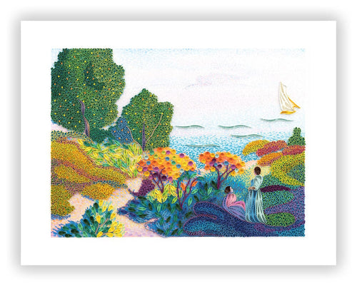 Quilled Art-Size Artist Series - Two Women by the Shore, Mediterranean, Cross