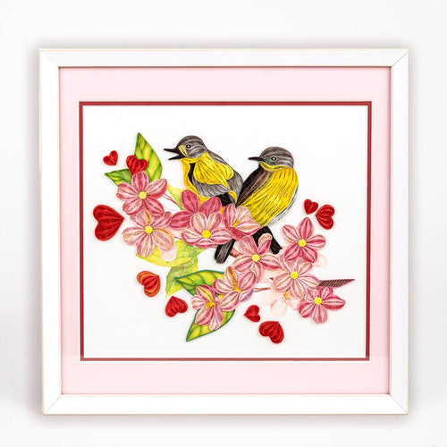Limited Edition Art  - Quilled Bird Couple