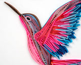 Limited Edition Art  - Quilled Hummingbird with Orchids