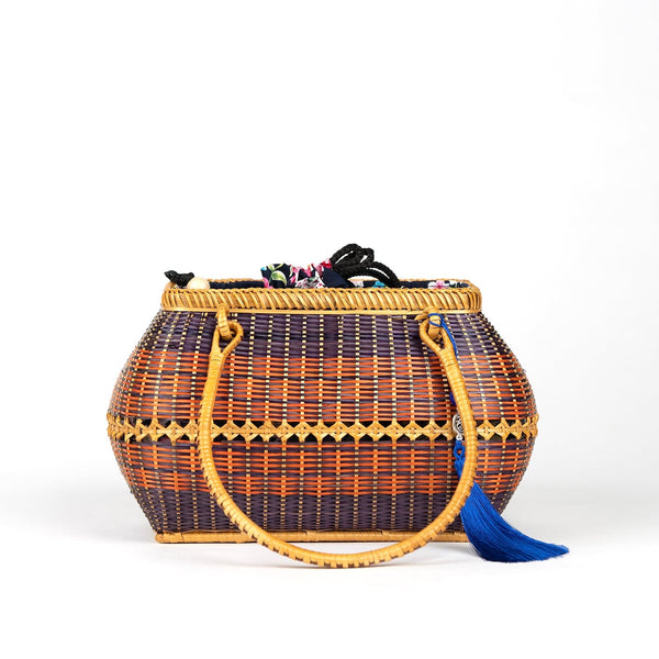 Hand-woven Bamboo Bag | Gone to Market (Purple)
