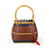 Hand-woven Bamboo Bag | Round About (Purple)