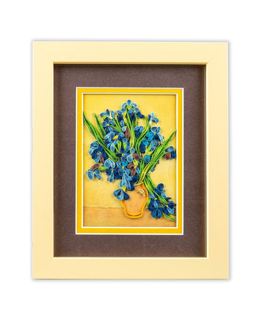Framed Artist Series - Quilled Irises, Van Gogh