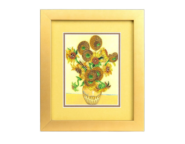 Framed Artist Series - Quilled Sunflowers, Van Gogh
